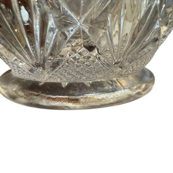 Vintage Pressed Glass Cut Design Bowl Vase - Picture 5 of 5